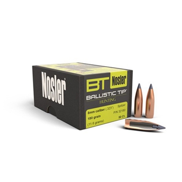 Picture of Nosler Ballistic Tip Hunting Bullets 8mm .323" 180 gr SBT-BTIP 50/ct 32180