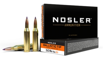 Picture of Nosler Nosler Ballistic Tip Rifle Ammunition 243 Win 70 gr. SP 20 rd. 40041