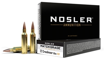 Picture of Nosler Match Grade 22Creedmoor 85gr RDF Hollow Point Boat Tail 20 Per Box/10 Case 51297