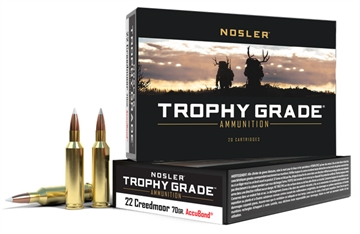 Picture of Nosler Nosler Trophy Grade Rifle Ammunition 22 Creedmoor 70 gr. SP 20 rd. 60152