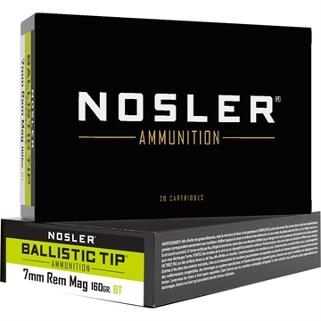 Picture of Nosler Nosler Ballistic Tip Rifle Ammunition 7mm Rem. Mag. 160 gr. BT SP 20 rd. 43461
