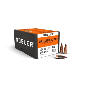 Picture of Nosler Ballistic Tip Varmint Bullets .20 cal .204" 32 gr SBT-SB 250/ct 39573