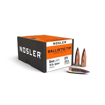 Picture of Nosler Ballistic Tip Varmint Bullets 6mm .243" 70 gr SBT-SB 250/ct 39570