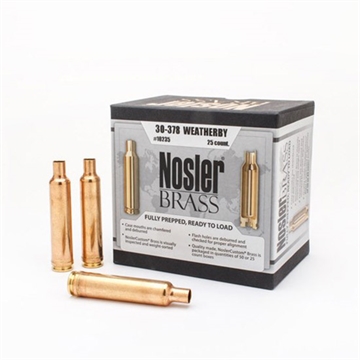 Picture of Nosler Unprimed Brass Rifle Cartridge Cases 25/ct .30-378 Wby Mag 10235
