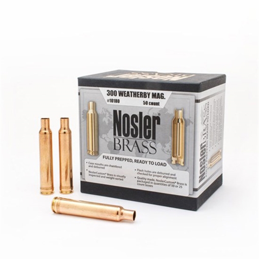 Picture of Nosler Unprimed Brass Rifle Cartridge Cases 50/ct .300 Wby Magazine 10180