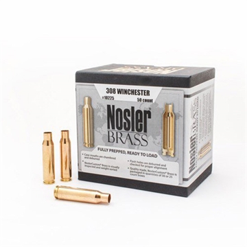 Picture of Nosler Premium Brass Unprimed Cases 308Win Rifle Brass 50/Box 10225