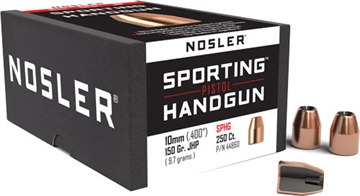 Picture of Nosler Nosler Sporting Handgun Pistol Bullet 10mm 150 gr. Jacketed Hollow Point 250 pk. 44860
