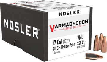 Picture of Nosler 17 CALIBER (0.172'') 20GR HOLLOW POINT FLAT BASE 250/BOX 29066