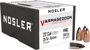 Picture of Nosler VarMageddon Bullets .22 cal .224" 35 gr FB-TIPPED 250/ct 32572