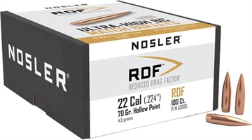 Picture of Nosler RDF 22 CALIBER (0.224'') HOLLOW POINT BOAT TAIL 70GR 100/BOX 53066