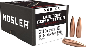 Picture of Nosler Custom Competition Bullets .30 cal .308" 175 gr HPBT 100/ct 53952