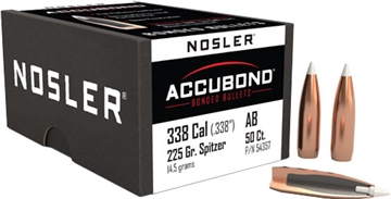Picture of Nosler ACCUBOND 338 CALIBER (0.338'') SPITZER BT 225GR 50/BOX 54357