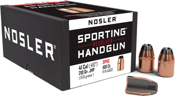 Picture of Nosler Sporting Handgun Revolver Bullets .41 cal .410" 210 gr JHP 100/ct 43012