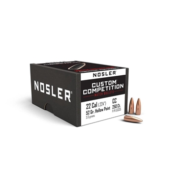 Picture of Nosler Custom Competition Bullets .22 cal .224" 52 gr HPBT 250/ct 53335