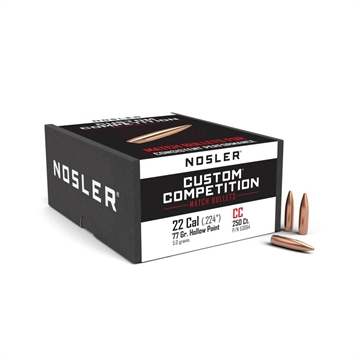 Picture of Nosler Custom Competition Bullets .22 cal .224" 77 gr HPBT 250/ct 53064