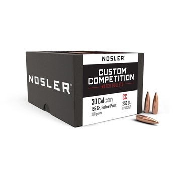 Picture of Nosler Custom Competition Bullets .30 cal .308" 155 gr HPBT 250/ct 53169
