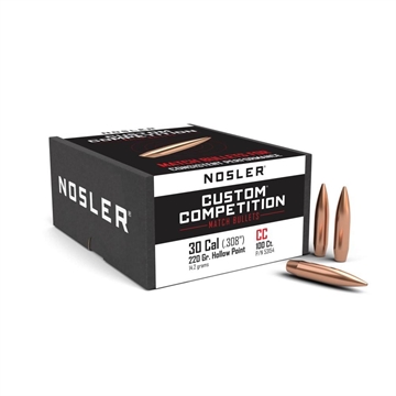 Picture of Nosler Custom Competition Bullets .30 cal .308" 220 gr HPBT 100/ct 53154