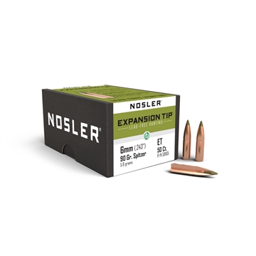 Picture of Nosler E-Tip Lead-Free Hunting Bullets .243/6mm .243" 90 gr SPTZ E-TIP 50/ct 59165