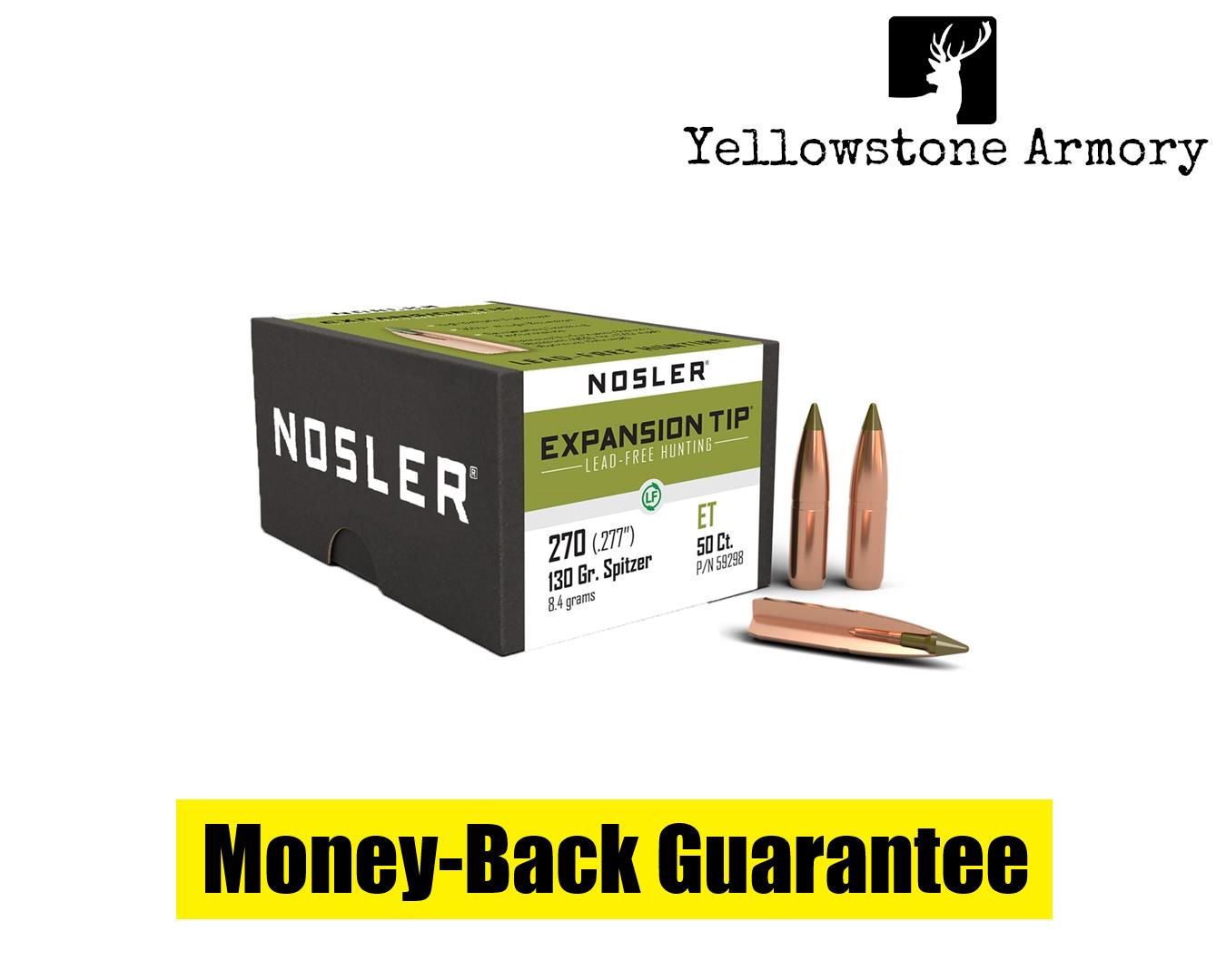 Nosler Expansion Tip Bullet 270 Cal. 130 gr. Spitzer Point 50 pk. 59298 ...