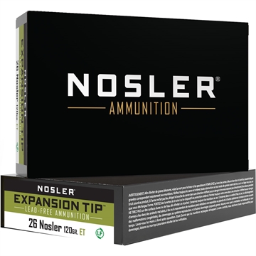 Picture of Nosler Nosler Expansion Tip Rifle Ammunition 26 Nosler 120 gr. ET SP 20 rd. 40302