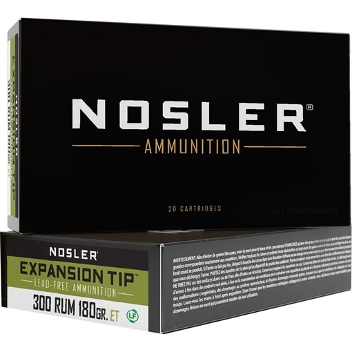 Picture of Nosler Nosler Expansion Tip Rifle Ammunition 300 RUM 180 gr. ET SP 20 rd. 40144