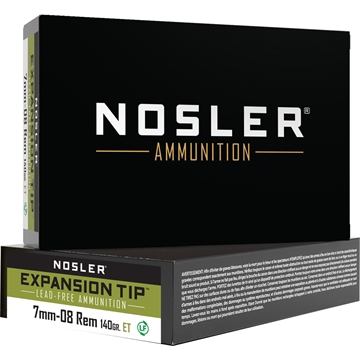 Picture of Nosler Nosler Expansion Tip Rifle Ammunition 7mm-08 Rem. 140 gr. ET SP 20 rd. 40033