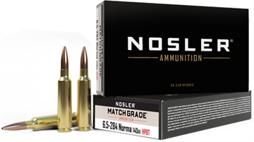 Picture of Nosler Match Grade 6.5x284Norma 140gr Custom Competition Hollow Point Boat Tail 20 Per Box/10 Case 44166
