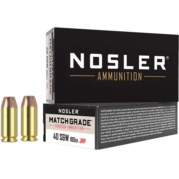 Picture of Nosler Assured Stopping Power Handgun 40S&W 180gr Jacketed Hollow Point 50 Per Box/10 Case 51212