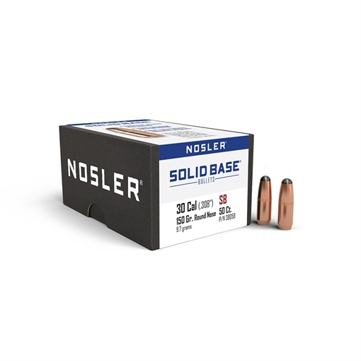 Picture of NOSLER SOLID BASE 30CAL 150GR RN C460  50/3 38058 054041380584