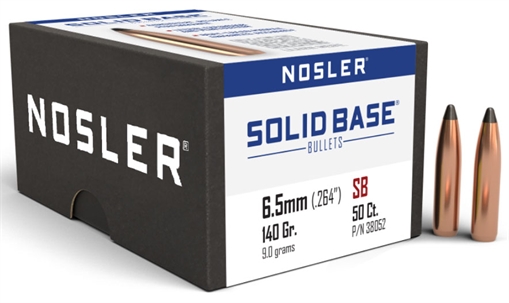 Picture of NOSLER SOLID BASE 6.5MM 140GR SP 50/3 38052 054041380522
