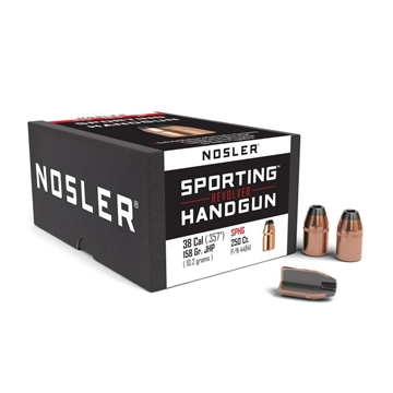 Picture of Nosler Nosler Sporting Handgun Revolver Bullet .38 Cal. 158 gr. Jacketed Hollow Point 250 pk. 44841