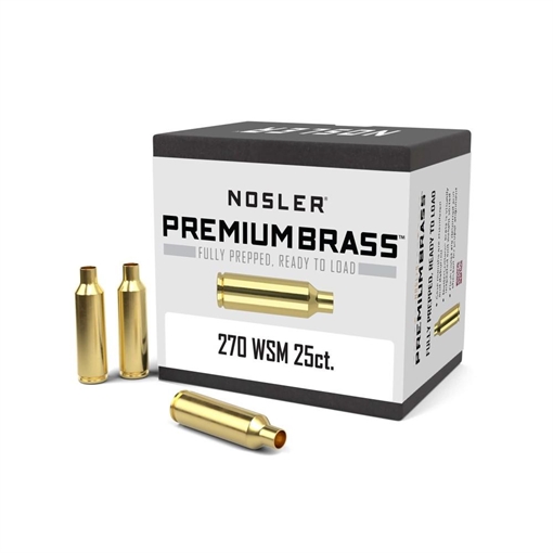 Picture of Nosler Unprimed Brass Rifle Cartridge Cases 25/ct .270 WSM 10045