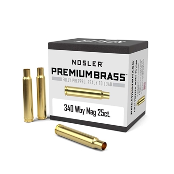 Picture of Nosler Unprimed Brass Rifle Cartridge Cases 25/ct .340 Wby 11924