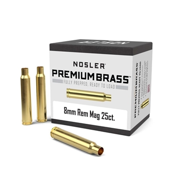 Picture of Nosler Unprimed Brass Rifle Cartridge Cases 25/ct 8mm Rem Magazine 11892