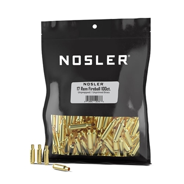 Picture of Nosler Unprimed Unprepped Brass Rifle Cartridge Cases .17 Rem Fireball NOS HS 100/ct (BULK) 10178