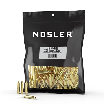 Picture of Nosler Unprimed Unprepped Brass Rifle Cartridge Cases .204 Ruger 250/ct (BULK) 10057