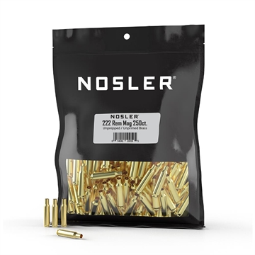 Picture of Nosler Unprimed Unprepped Brass Rifle Cartridge Cases .222 Rem Mag 250/ct (BULK) 10059