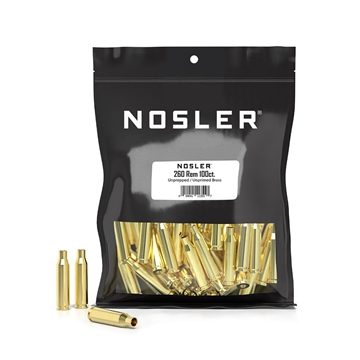 Picture of Nosler Unprimed Unprepped Brass Rifle Cartridge Cases .260 Rem NOS HS 100/ct (BULK) 11355