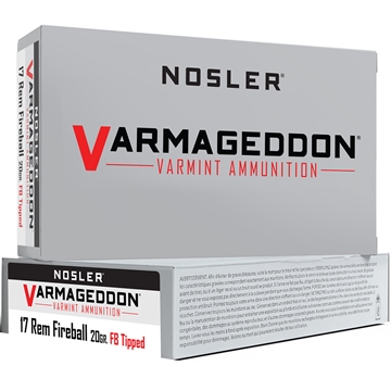 Picture of Nosler Nosler Varmageddon Rifle Ammunition 17 Rem. Fireball 20 gr. VG FBT 20 rd. 63100
