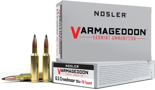Picture of Nosler Varmageddon Rifle Ammunition 6.5mm Creedmoor 90gr FB Tipped 3300 fps 20/ct 65175