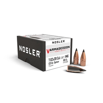 Picture of Nosler Varmageddon Rifle Bullets 7.62x39 .310" 123 gr FB-TIPPED 100/ct 34056