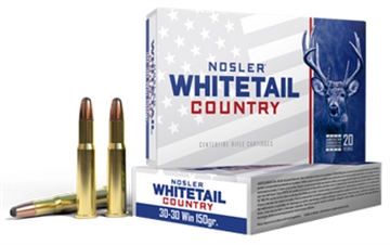 Picture of Nosler Whitetail Country, 30-30 Winchester, 150 Grain, Solid Base Round Nose Bullet, 20 Round Box 0540417 40135