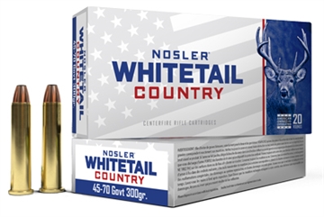 Picture of Nosler Whitetail Country, 45-70 Government, 300 Grain, Straight Wall Bullet, 20 Round Box 0540416 40145