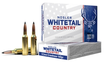 Picture of Nosler Whitetail Country, 6.5 Creedmoor, 140 Grain, Solid Base Bullet, 20 Round Box 0540410 40105