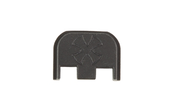 Picture of Noveske End Plate, DLC Finish, Black, Noveske Cross Logo, Fits Glock 17/19 05002706