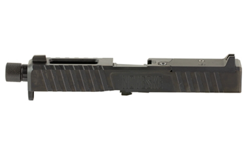 Picture of Noveske DM Slide, Noveske Barrel Threaded 1/2x28, DLC Finish, Black, Direct Mount Optics Ready, Fits Glock 19 Gen 4, Includes Noveske End Plate, Cover Plate w/Rear Sight, Front Sight 03002699