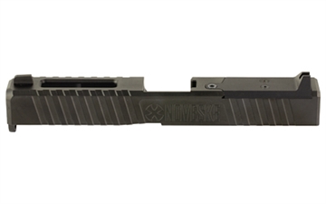Picture of Noveske DM Slide, DLC Finish, Black, Direct Mount Optics Ready, Fits Glock 17 Gen 3, Includes Noveske End Plate, Cover Plate w/Rear Sight, Front Sight 03002523