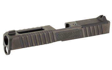 Picture of Noveske DM Slide, DLC Finish, Black, Direct Mount Optics Ready, Fits Glock 17 Gen 4, Includes Noveske End Plate, Cover Plate w/Rear Sight, Front Sight 03002526