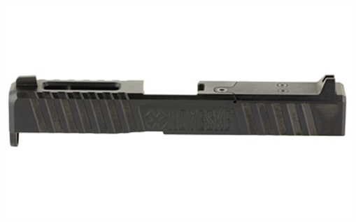 Picture of Noveske DM Slide, DLC Finish, Black, Direct Mount Optics Ready, Fits Glock 19 Gen 4, Includes Noveske End Plate, Cover Plate w/Rear Sight, Front Sight 03002517