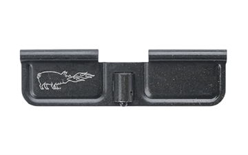 Picture of Noveske Dust Cover, Flaming Pig, Fits AR Rifles, Black, Ejection Port Cover Kit, Includes: Dust Cover, Rod, Spring, and Clip 05001348